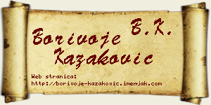 Borivoje Kazaković vizit kartica